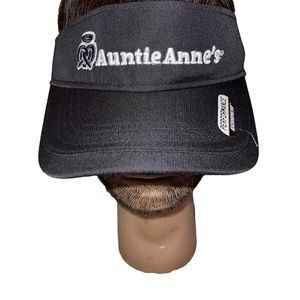 AHEAD Aunt Annie’s Pretzel Visor Hat Black White Adjustable New With Tags